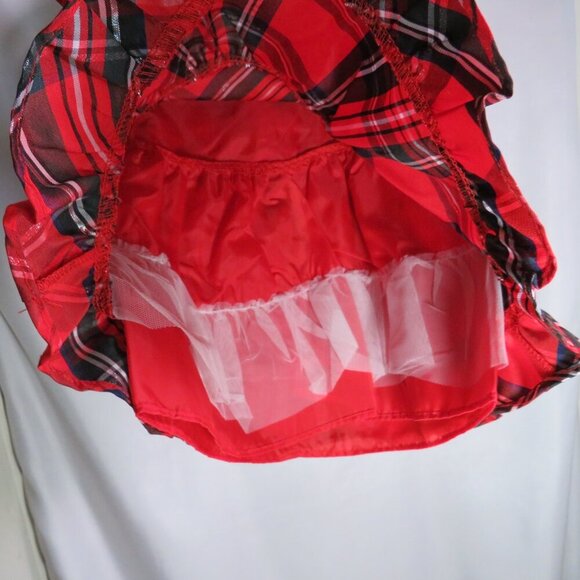 Plaid Dress with Velour Jacket & Satin Ruffled Panties - Picture 11 of 16